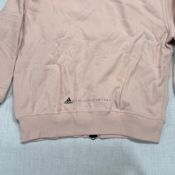 Adidas Stella McCartney Hoodie Full Zip Pink Zebra Print Hood Pockets Size M NWT - Picture 5 of 13